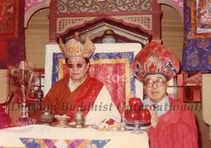 13 HH Dudjom Rinpoche with Guru Lau in Hong Kong (1981)-small