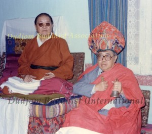 12 HH Dudjom Rinpoche Bestowing Lotus Hat to Guru Lau2